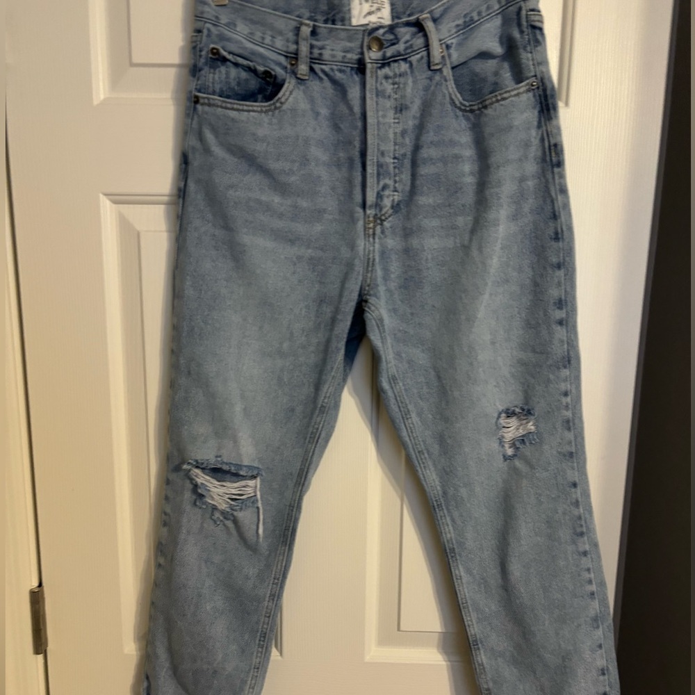 Button fly straight jeans